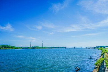 Hachirogata Adaptasyon Göleti (Akita Bölgesi). Çekim Konumu: Akita