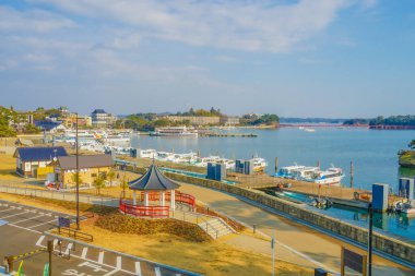 Matsushima landscape and ship. Shooting Location: Miyagi-gun Matsushima Town