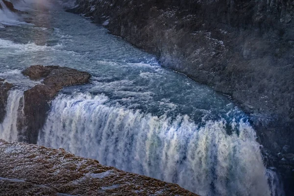 ゴトフォロスと朝の光線 アイスランド 撮影場所 アイスランド — ストック写真