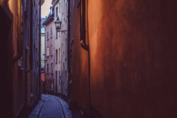 Gumlastan Old Town Alley (Stockholm). Shooting Location: Sweden, Stockholm