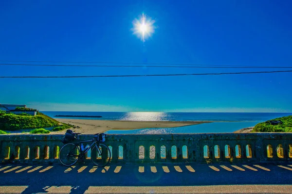 Ήλιος Βυθίζεται Στη Θάλασσα Της Ιαπωνίας Τοποθεσία Λήψης Ακίτα — Φωτογραφία Αρχείου