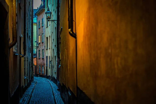 Gumlastan Old Town Alley Estocolmo Ubicación Del Disparo Suecia Estocolmo —  Fotos de Stock