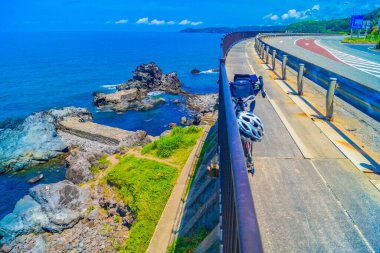 Bicycle journey and the Sea of Japan. Shooting Location Akita