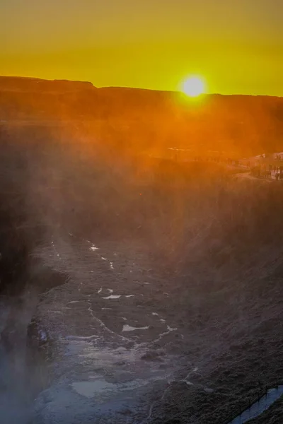 Gotorphoss Morning Ray Iceland Shooting Location Iceland — Fotografia de Stock