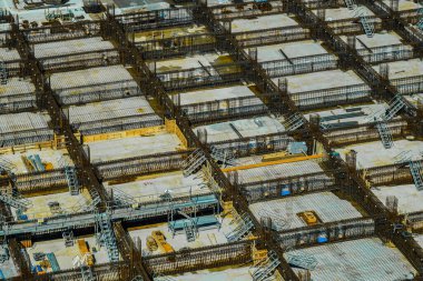 İnşaat alanlarının temel inşaatı. Çekim Konumu: Ota Ward, Tokyo