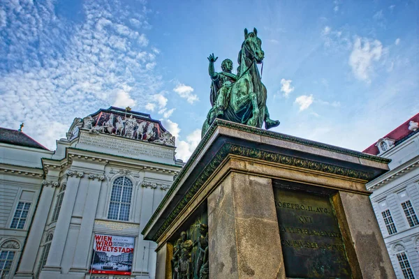 Bécs Város Rézszobra József Lövöldözés Helye Ausztria Bécs — Stock Fotó