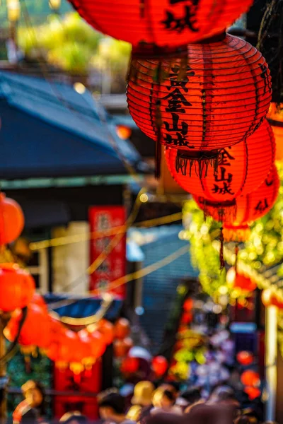 Lit Taiwan Der Gasse Von Jiuzhai Drehort Taiwan Taipeh — Stockfoto