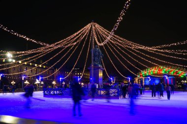 Stockholm buz pateni pisti. Çekim yeri: İsveç, Stockholm