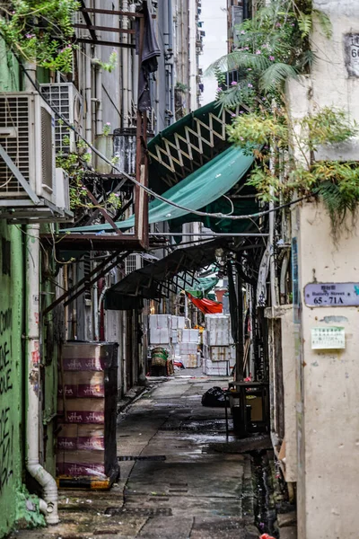 Achterkant Van Straat Van Stad Hong Kong Schietplaats Speciale Administratieve — Stockfoto