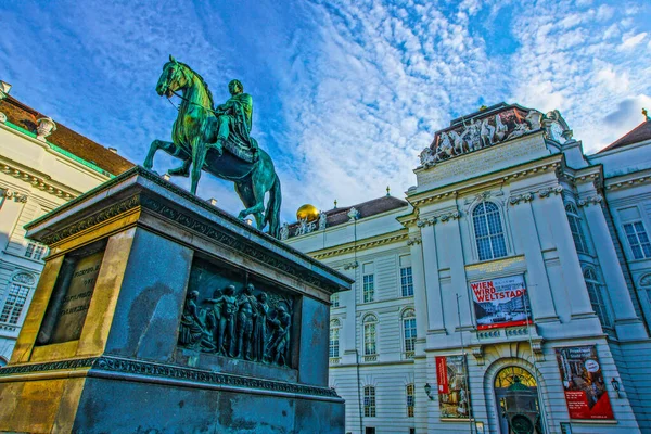 Miedziana Figurka Miasta Wiednia Józef Lokalizacja Fotografowania Austria Wiedeń — Zdjęcie stockowe