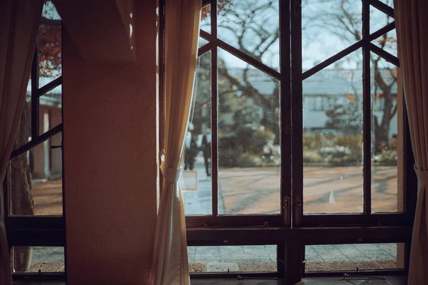 Garten Vom Retro Fenster Aus Gesehen Drehort Toshima Ward Tokio — Stockfoto