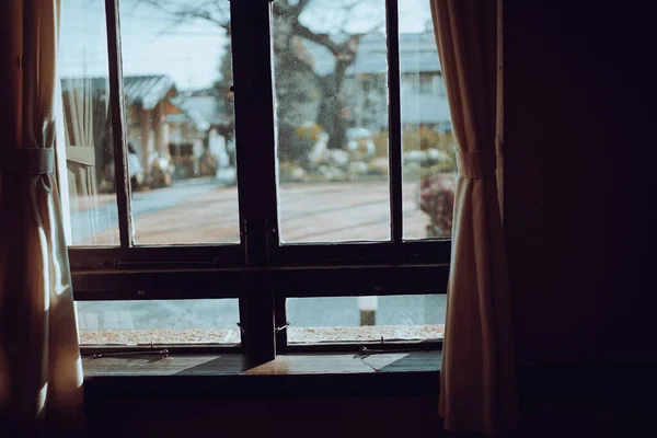 Bahçe Retro Pencereden Görünüyor Çekim Yeri Toshima Ward Tokyo — Stok fotoğraf