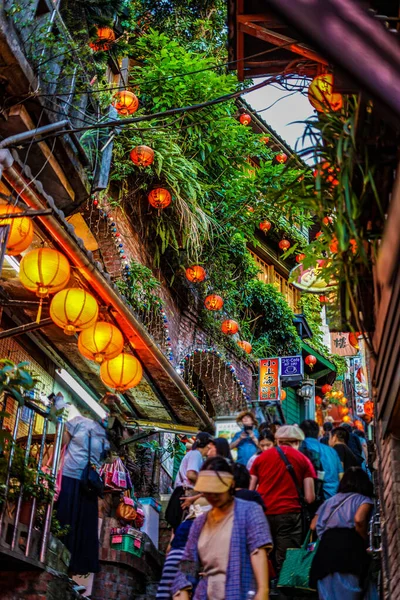 Jiuzhai Sokağının Tayvan Aydınlığı Atış Yeri Tayvan Taipei — Stok fotoğraf