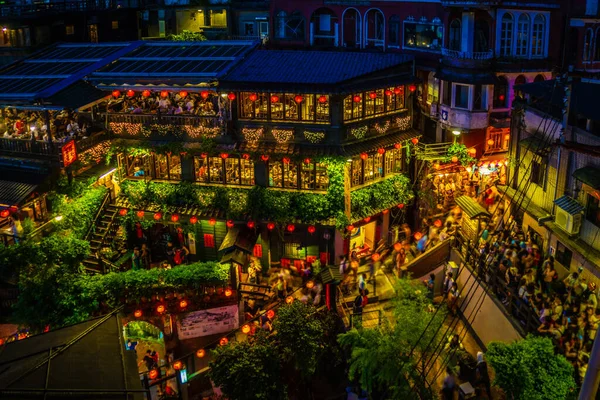 Widok Nocy Tajwanu Jiuzha Lokalizacja Fotografowania Tajwan Tajpej — Zdjęcie stockowe