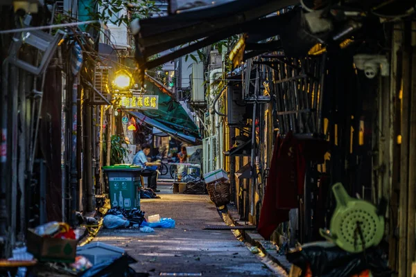 Hong Kong Város Utcájának Végén Lövöldözés Helye Hong Kong Különleges — Stock Fotó