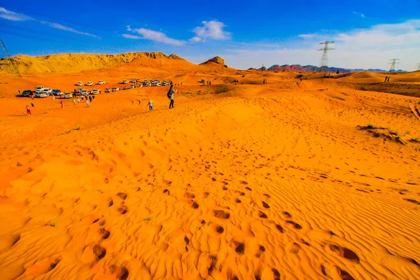 Arabiska Öknen Och Land Cruiser Fotografering Plats Dubai — Stockfoto