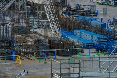 Konutların temel inşaatı. Çekim Konumu: Ota Ward, Tokyo