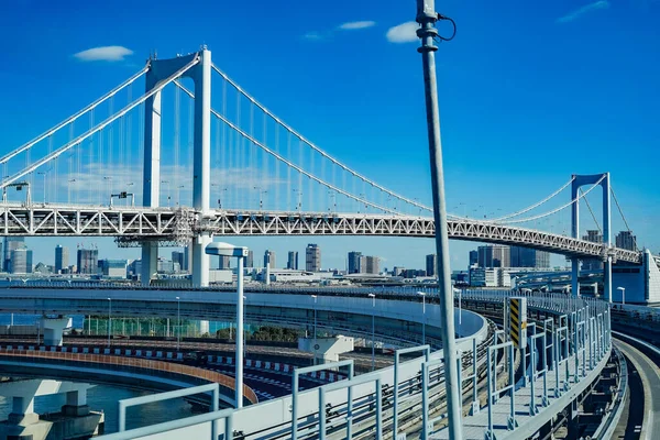 Landschaft Mit Regenbogenbrücke Drehort Minato Tokio — Stockfoto