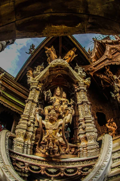Escultura Del Santuario Oob Truth Tailandia Pattaya Ubicación Del Disparo — Foto de Stock