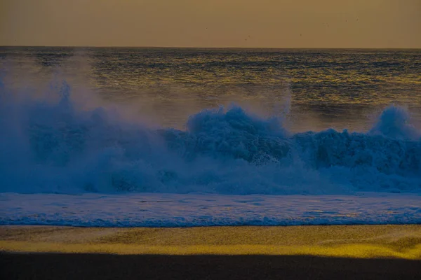 Black Beach Sunset Ισλανδία Τοποθεσία Λήψης Ισλανδία — Φωτογραφία Αρχείου