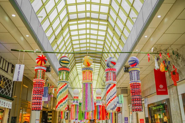 Ornament Festiwalu Sendai Tanabata Rozmieszczenie Sendai Prefektura Miyagi — Zdjęcie stockowe