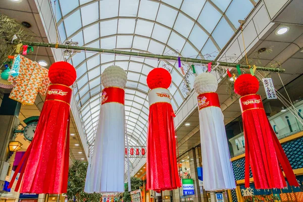 Ornament Festiwalu Sendai Tanabata Rozmieszczenie Sendai Prefektura Miyagi — Zdjęcie stockowe