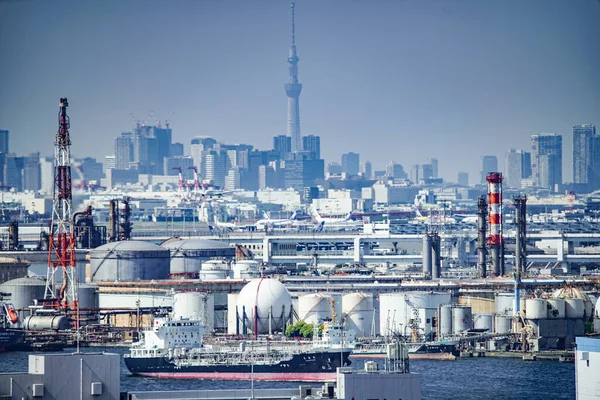 Plant Group Keihin Industry Shooting Location Kawasaki City Kanagawa Prefecture — Stock Photo, Image