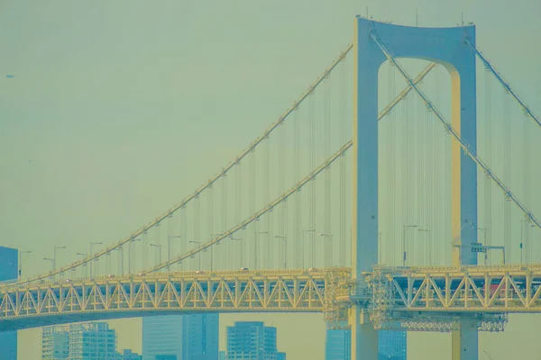 Пейзаж Радужным Мостом Место Съемок Минато Токио — стоковое фото