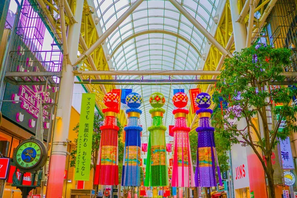 Sendai Tanabata Festival Ornament Drehort Sendai Präfektur Miyagi — Stockfoto