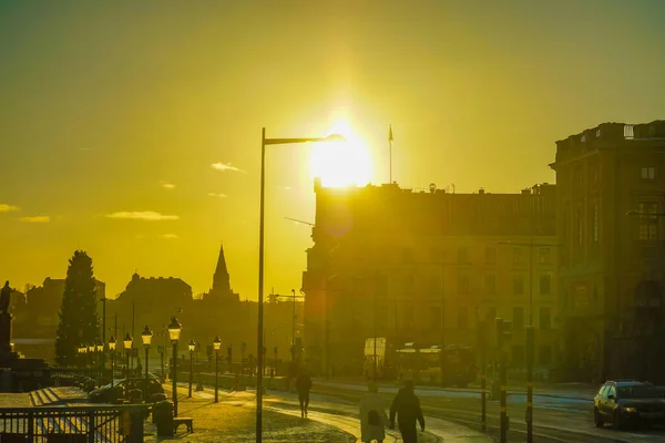 Stockholms Morning Ray Suecia Ubicación Del Disparo Suecia Estocolmo — Foto de Stock