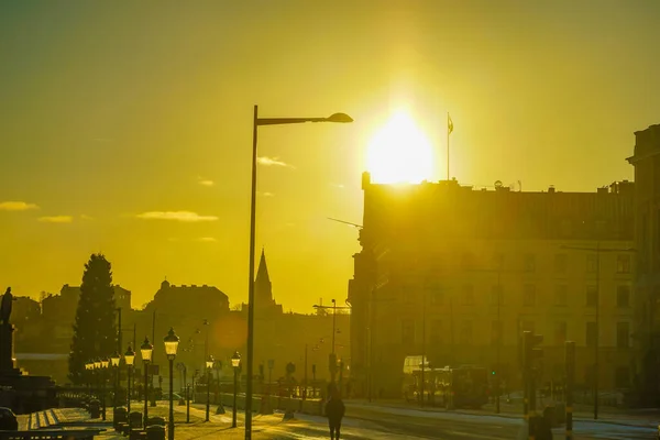 Stockholms Morning Ray Suecia Ubicación Del Disparo Suecia Estocolmo —  Fotos de Stock