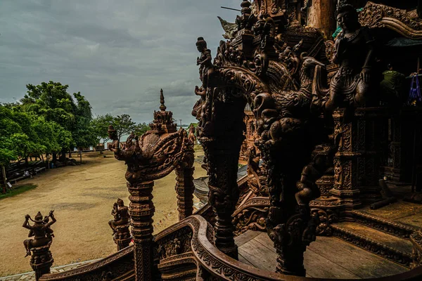 Scultura Del Santuario Oob Verità Thailandia Pattaya Luogo Ripresa Thailandia — Foto Stock