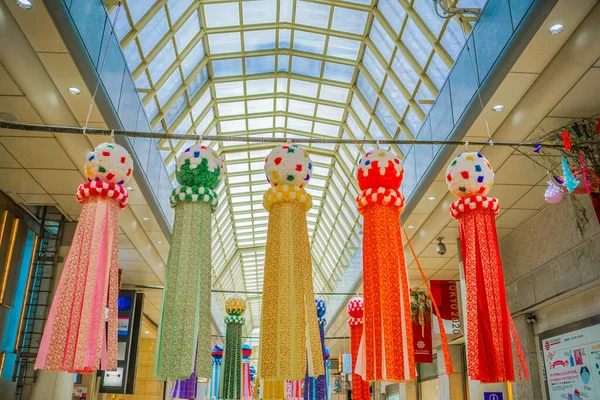 Sendai Tanabata Festival Prydnad Fotografering Plats Sendai Miyagi Prefektur — Stockfoto