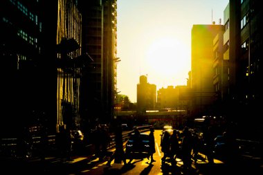 Minato Ward, Tokyo 'da günbatımı. Çekim yeri: Minato-ku, Tokyo