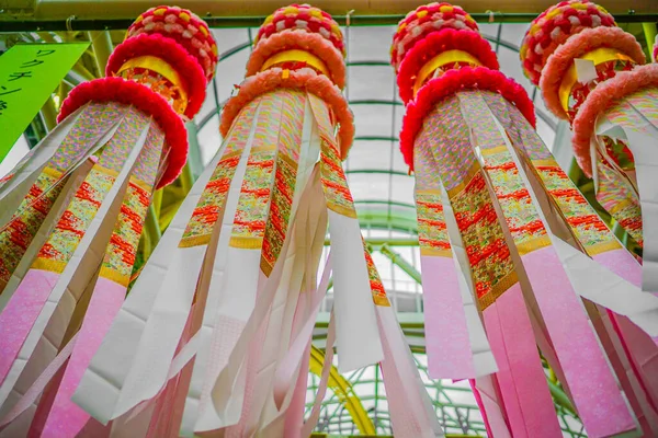 Sendai Tanabata Festival Prydnad Fotografering Plats Sendai Miyagi Prefektur — Stockfoto