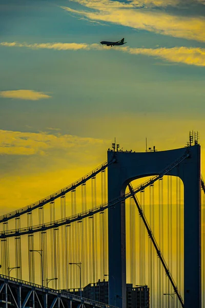 Landskap Med Rainbow Bridge Fotografering Plats Minato Tokyo — Stockfoto