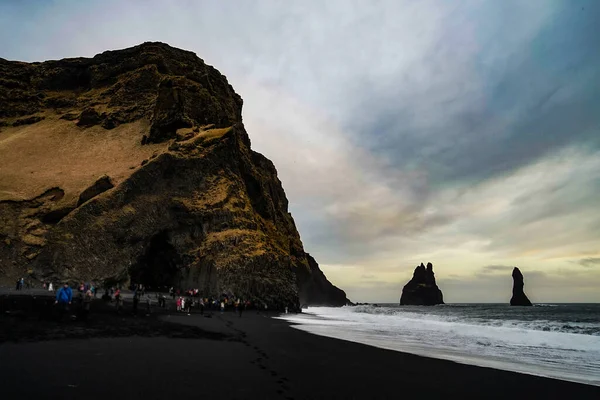 Black Beach Sunset Исландия Место Съемки Исландия — стоковое фото