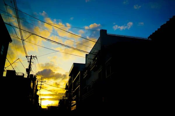 Yokohama Shi Koca Ağız Akşam Manzarası Çekim Yeri Yokohama Şehri — Stok fotoğraf