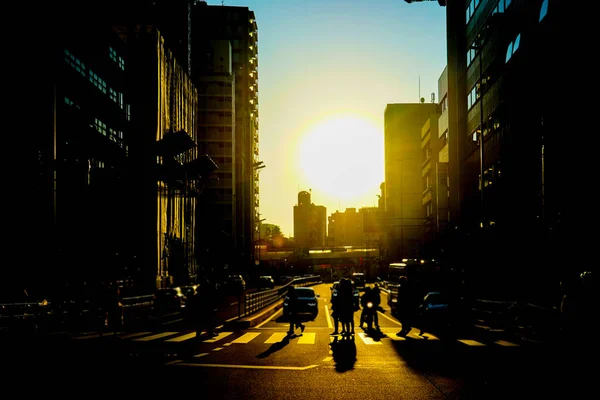 Sonnenuntergang Minato Ward Tokio Drehort Minato Tokio — Stockfoto