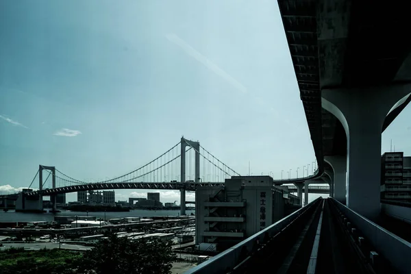 Landschaft Mit Regenbogenbrücke Drehort Minato Tokio — Stockfoto