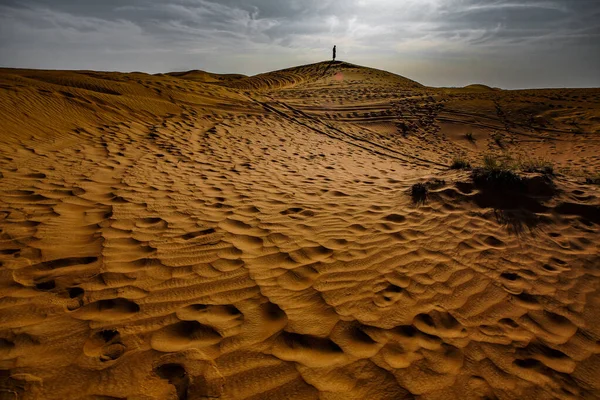 Arabische Woestijn Mensen Schietplaats Dubai — Stockfoto