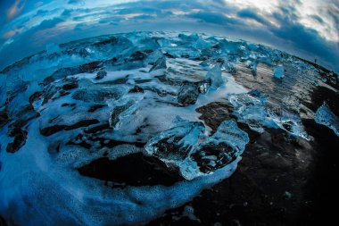 Yorkels Aururon Elmas Sahili (İzlanda). Çekim Konumu: İzlanda