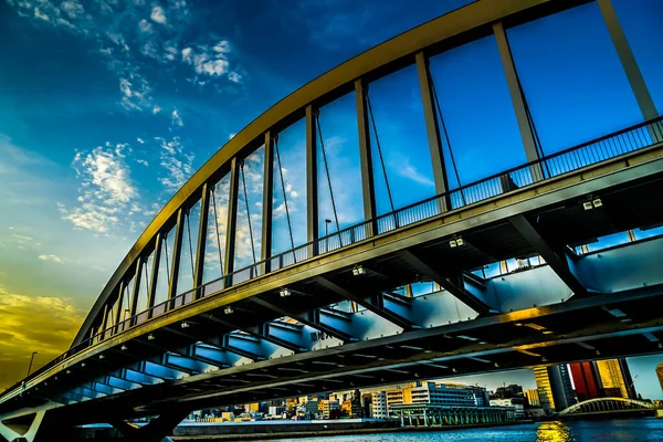 Tsukiji Ohashi Evening Scenery Shooting Location Chuo Tokyo — Stock Photo, Image