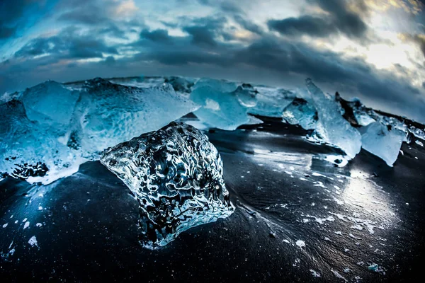 Yorkels Aururon Diamond Beach Islandia Ubicación Del Disparo Islandia — Foto de Stock