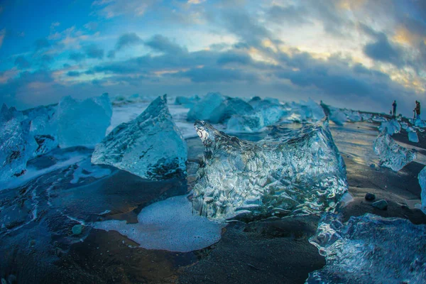 Yorkels Aururon Diamond Beach Dalam Bahasa Inggris Lokasi Penembakan Islandia — Stok Foto