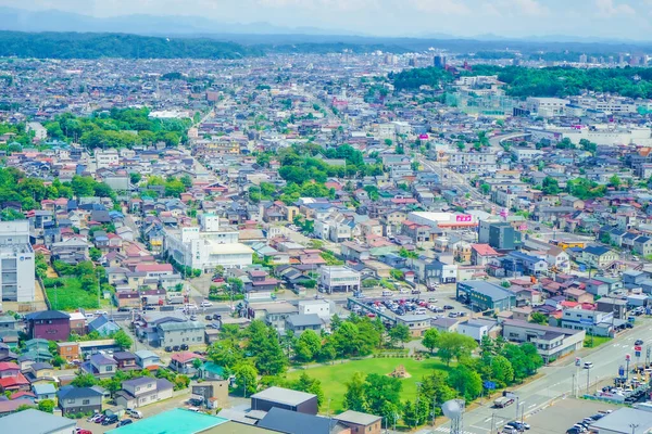 Akita City Landskap Från Serion Akita City Port Tower Fotografering — Stockfoto