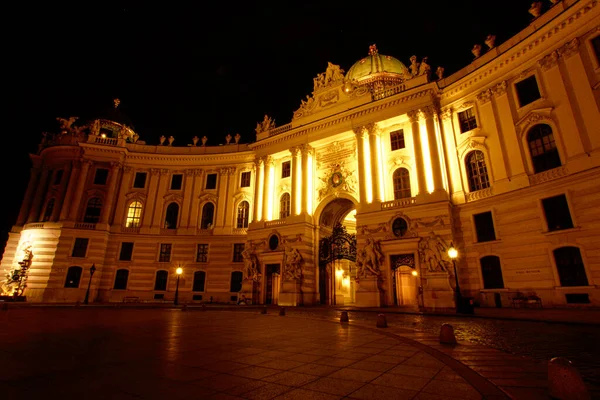 Vista Noturna Áustria Viena Localização Tiroteio Austria Vienna — Fotografia de Stock