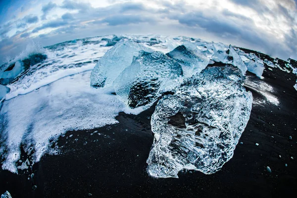 Yorkels Aururon Diamond Beach Islandia Ubicación Del Disparo Islandia —  Fotos de Stock