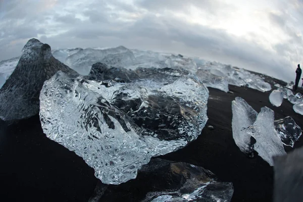 Yorkels Aururon Diamond Beach Islandia Ubicación Del Disparo Islandia —  Fotos de Stock