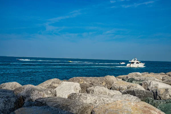 Bouw Van Dubai Zichtbaar Vanaf Palm Gumera Schietplaats Dubai — Stockfoto